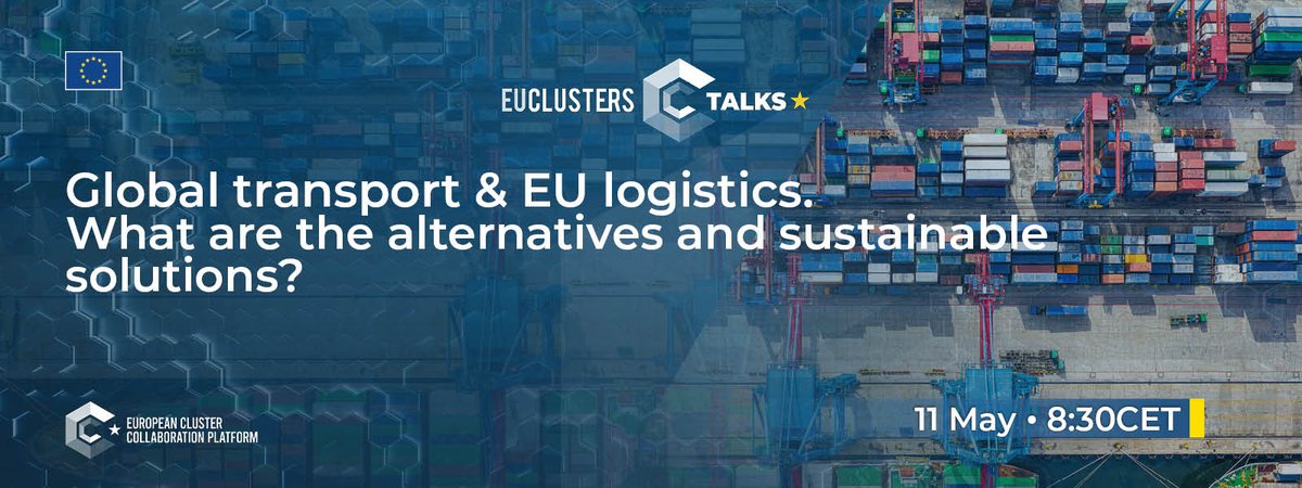 EU_Growth's tweet photo. 🚨Join the #EUClustersTalks tomorrow at 8:30 CET.
Let's discuss sustainable🌍global transport and 🇪🇺EU logistics solutions for a #ResilientEU.
What are your 💭thoughts? Register and 🗣️share them with us.
More info👇
https://t.co/UzDUYvGFeO https://t.co/ccl0z4nhJm