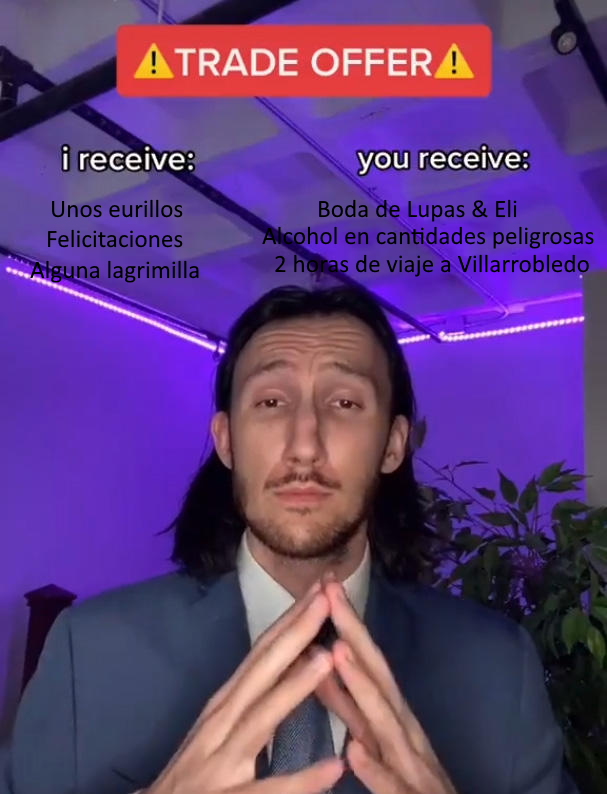 JuanLuisdeMateo's tweet photo. @elisipf y yo nos casamos este sábado. A parte de no poder ser más feliz, aquí tenéis un par de memes https://t.co/CKY3rpDgbE