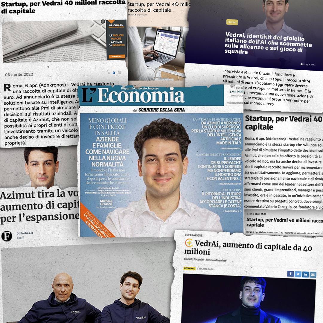 VedraiSpA's tweet photo. Un mese fa abbiamo annunciato un aumento di capitale di oltre 40 milioni e per noi rappresenta un grande traguardo, che ci permette di continuare a sognare. Possiamo proseguire nel nostro sogno di aiutare le Piccole e Medie Imprese nei loro percorsi di crescita. 
#AI #Vedrai https://t.co/4Y0bp3C5J0