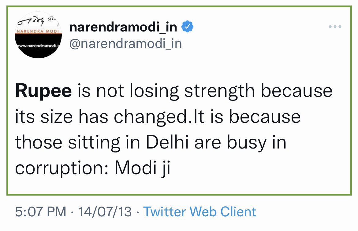 ysathishreddy's tweet photo. ‘Rupee is not losing strength because it’s size has changed. It is because those sitting in Delhi are busy in corruption’ : CM Modi to PM Modi
#CMModiVsPMModi
#RupeeVsDollar #RupeeFalls #Modi_Liar_Hai https://t.co/7JWu2lf0Bg