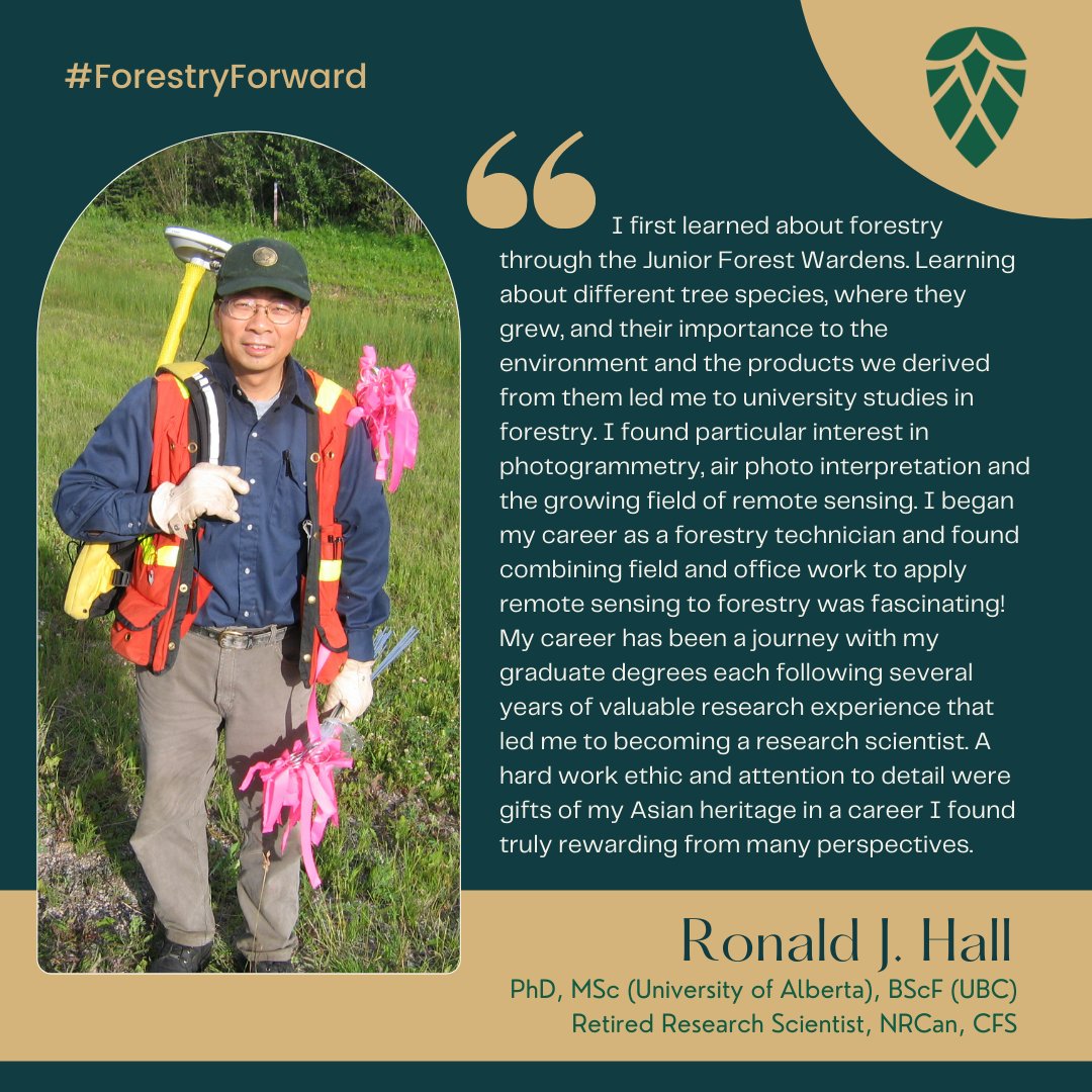 FreeToGrow_'s tweet photo. Our first #AsianHertiageMonth feature is Ron Hall. From learning about forestry at a young age to working as a forestry tech to pursuing a PhD, Ron's had a long career moving #ForwardForward. He credits his Asian heritage for the gifts to work hard &amp; strive for success. #AHM2022 https://t.co/DQ8XopVk1U