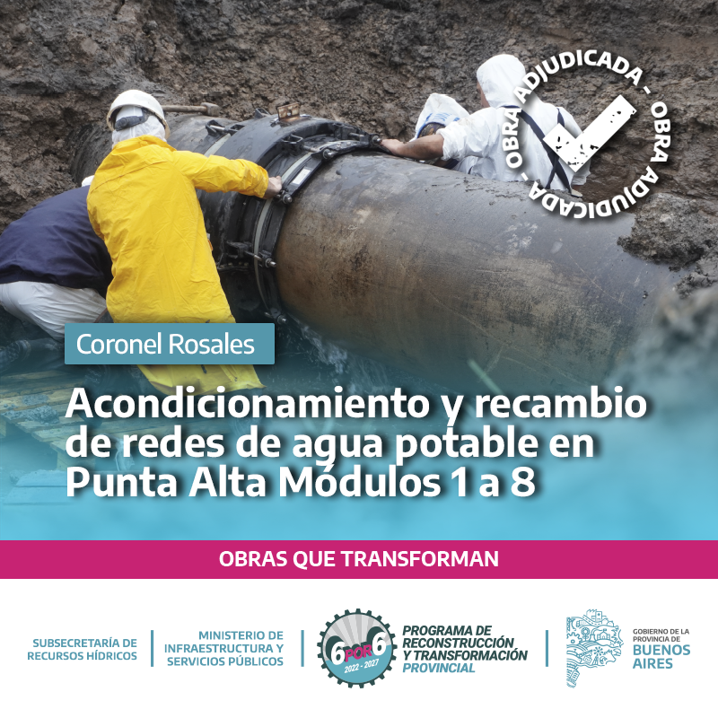 Guille_jelinski's tweet photo. Adjudicamos la obra "Acondicionamiento y recambio de redes de agua potable en Punta Alta Módulos 1 a 8", en jurisdicción del partido de Coronel Rosales.
Se trata de la renovación de 56.730 metros de cañerías beneficiando a más de 57 mil habitantes.
@Nardini_Leo 
@Kicillofok 
#6x6 https://t.co/TqCweyXcz8