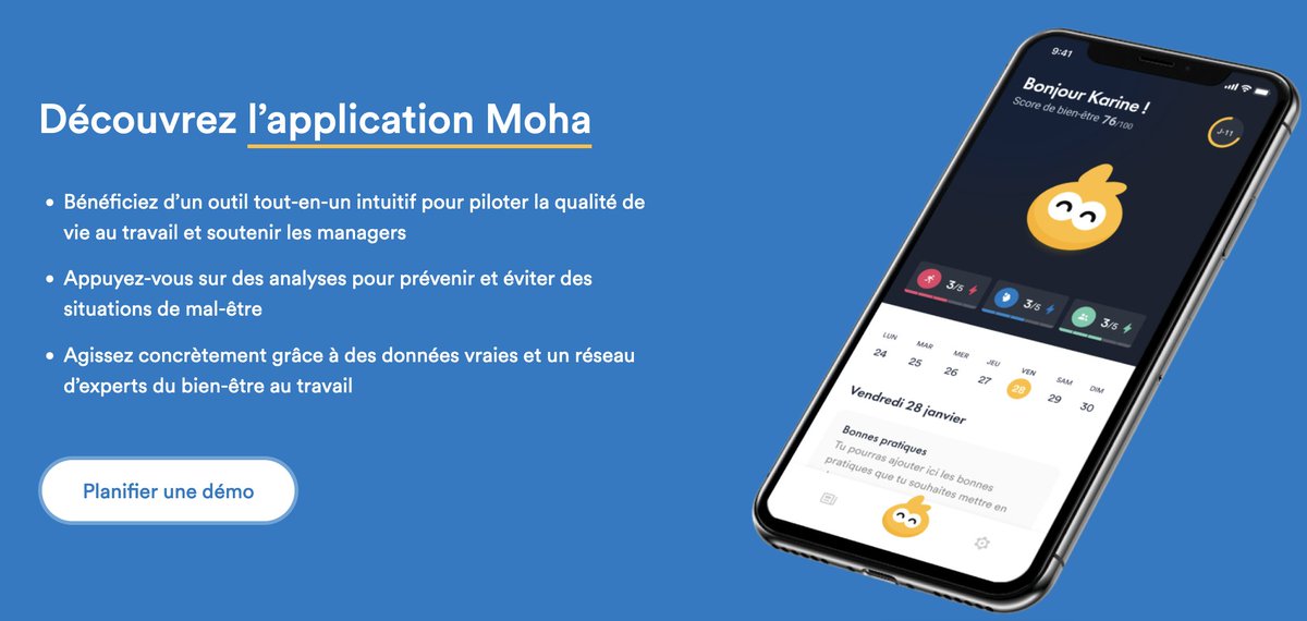 Moha_app's tweet photo. Pour faire simple, le bien-être, c’est être bien dans son corps, dans sa tête et avec les autres.
Et, le bien-être, c’est aussi et surtout en entreprise !

Notre mission est de vous accompagner chaque jour vers votre mieux-être, au quotidien et au travail 😀
N'hésitez pas à DM ☀️ https://t.co/DoSWbWqgVJ