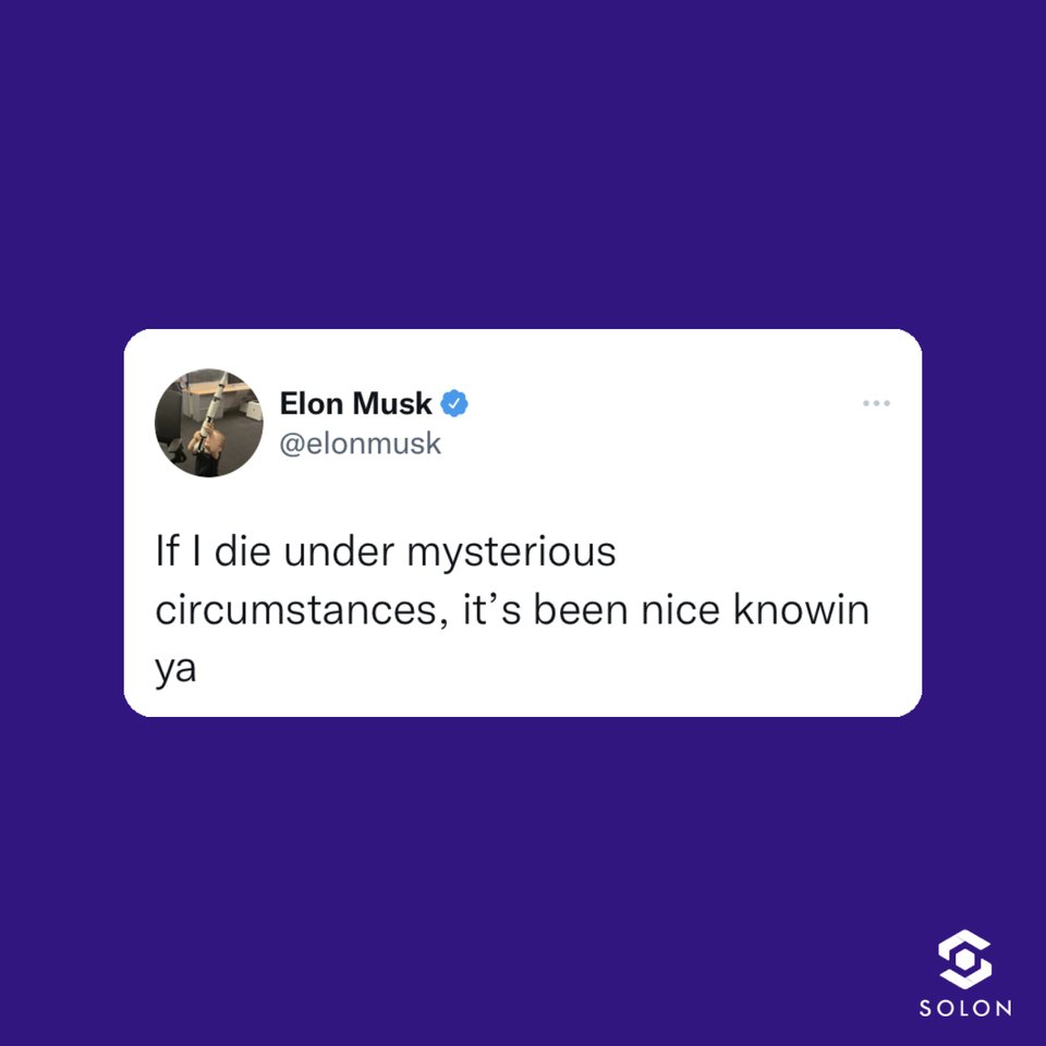 solonapp's tweet photo. Where @Elonmusk can't, Solon can. Wheather it's circumstances or a game of chance, Solon means you're fully prepared. Solon - Everything taken care of. #elonmusk #secure #legacy #willwriting https://t.co/CclQWwVlmi