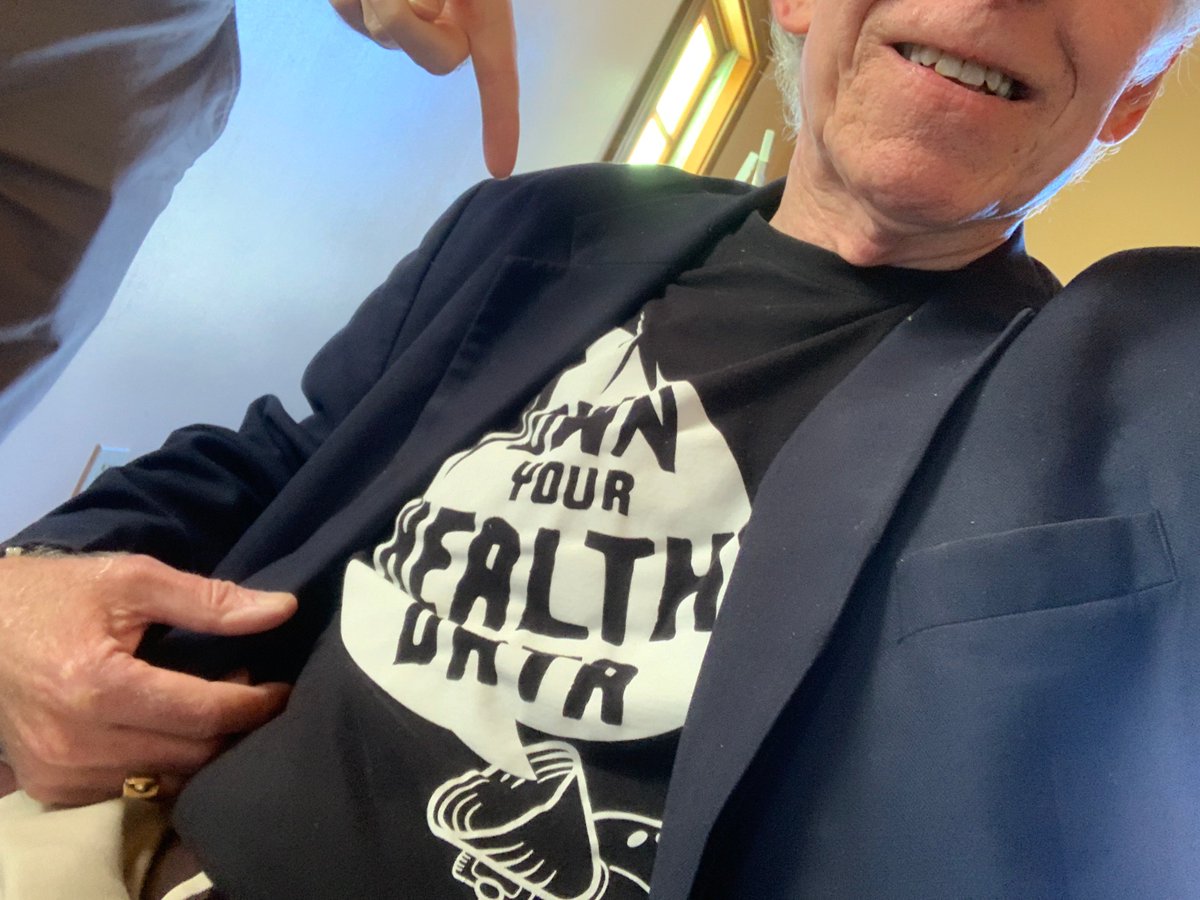 ePatientDave's tweet photo. Hey @jsonin this fellow wants an Own Your Health Data shirt :) #Cinderblocks22! #HealthData #GMDD https://t.co/7ob8FmAxOb