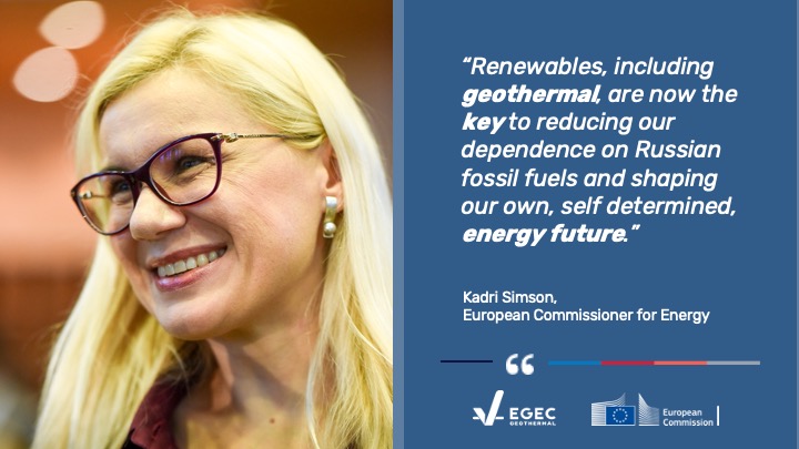Strong support from <a href="/KadriSimson/">Kadri Simson</a> on the role #geothermal plays in the #REPowerEU plan to remove dependence on fossil fuels. 

#Ukraine #russi