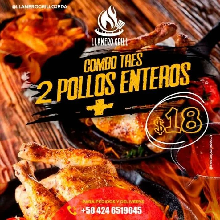 lanoticiazulia's tweet photo. Disfruta de Pollo a la #Broaster y #Brasa en @llanerogrillojeda
#Hamburguesas de
¡Pollo o carne, como la prefieras!
Arepas #Patacones Postres
Calle Venezuela entre la Vargas y la L #CiudadOjeda
Pedidos y deliveryl WhatsApp: 0424-6519645
Instagram @llanerogrillojeda https://t.co/Mqf29Juxij