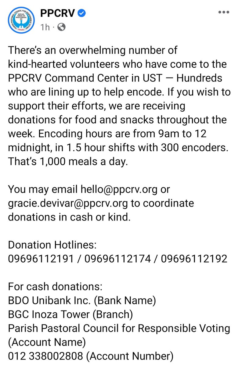 maisaniJah's tweet photo. [ CALL FOR DONATIONS ] 

Hi, A'TIN!

To help our PPCRV volunteers in UST who are working tirelessly and striving for this election to be fair &amp; honest, let us support them with any amount for their food and snacks.

For donations, see details below. SLMT po!

@SB19Official #SB19 https://t.co/Qyf0rGgcBZ