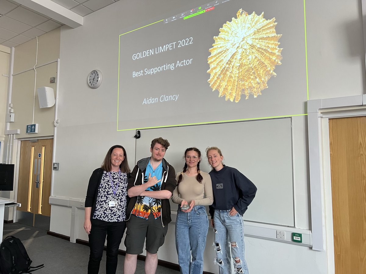 Louise_Firth_IE's tweet photo. Well done to all of #MBIO217 Film Festival participants . Shout out to the winners of the #GoldenLimpets 2022: Best Score - Home Sweet Honeycomb; Best Supporting Actor - Aidan Clancy (&amp; team for amazing creativity #BakeOff217); Best Film - Laminaria Lets #BiogenicHabitat 🏆👍🙌👊 https://t.co/oXaizu7n8g