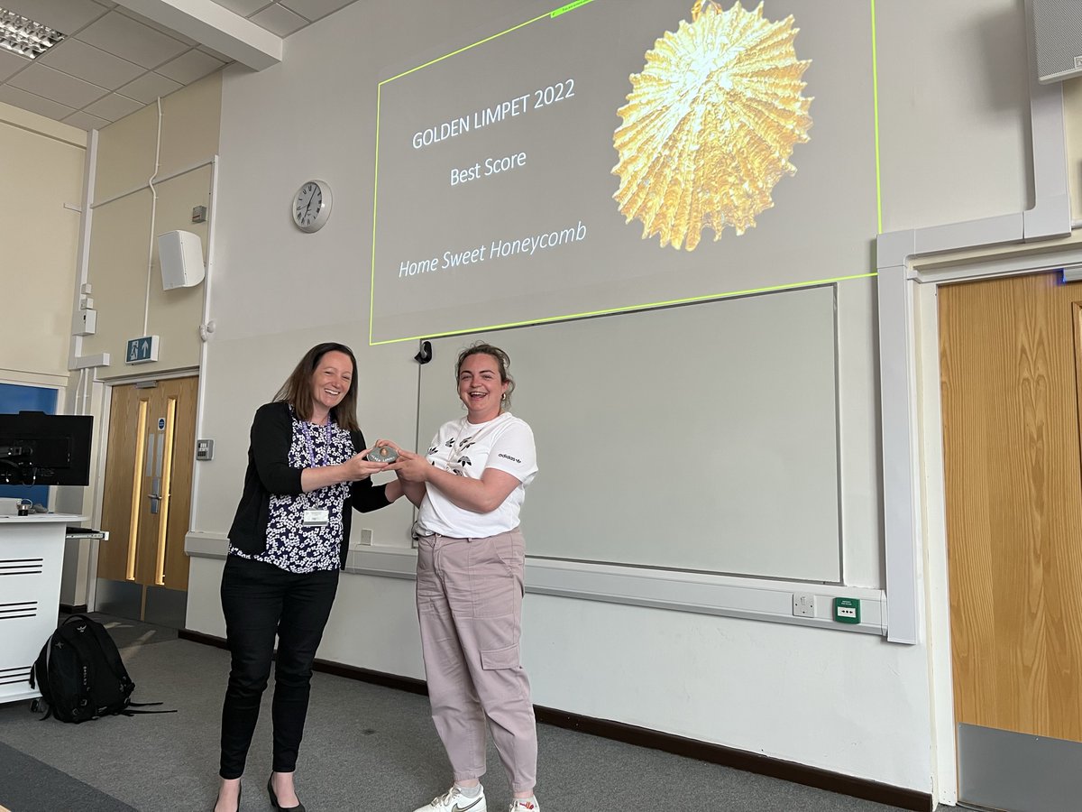 Louise_Firth_IE's tweet photo. Well done to all of #MBIO217 Film Festival participants . Shout out to the winners of the #GoldenLimpets 2022: Best Score - Home Sweet Honeycomb; Best Supporting Actor - Aidan Clancy (&amp; team for amazing creativity #BakeOff217); Best Film - Laminaria Lets #BiogenicHabitat 🏆👍🙌👊 https://t.co/oXaizu7n8g