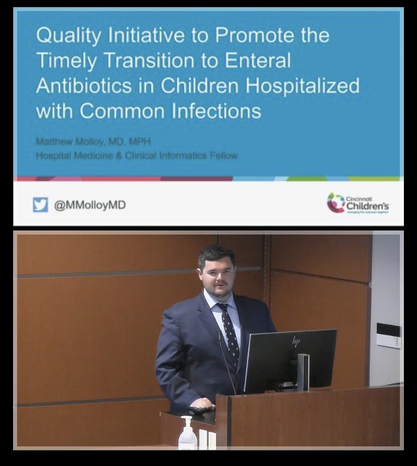Courtney Sump (@courtsump) on Twitter photo Congrats to @CincyPHMFellows <a href="/MMolloyMD/">Matt Molloy</a> who was a <a href="/CincyChildrens/">Cincinnati Children's</a> Boat Lecture winner and presented his work on early transition to enteral antibiotics at Grand Rounds this morning!! Congrats to @CincyPHMFellows <a href="/MMolloyMD/">Matt Molloy</a> who was a <a href="/CincyChildrens/">Cincinnati Children's</a> Boat Lecture winner and presented his work on early transition to enteral antibiotics at Grand Rounds this morning!!
