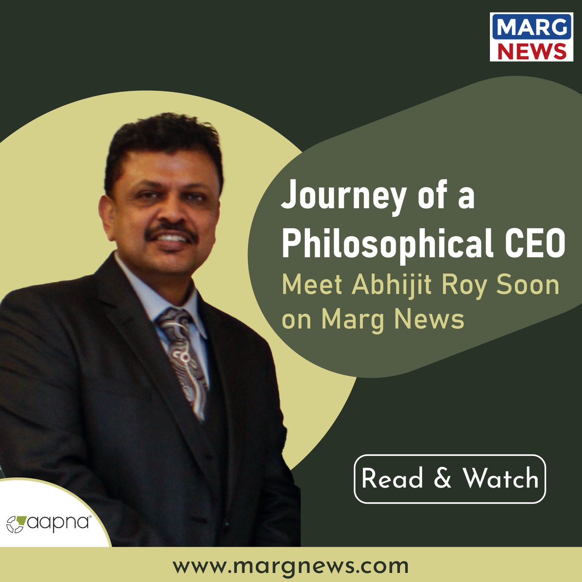 MargNewsIN's tweet photo. Journey of a Philosophical CEO
Meet Abhijit Roy CEO Of @AAPNAInfotech soon on Marg News
#margnews #startup #startupinterview #newsseries #businessnews #aapnainfitech https://t.co/RLmdA6KpGI