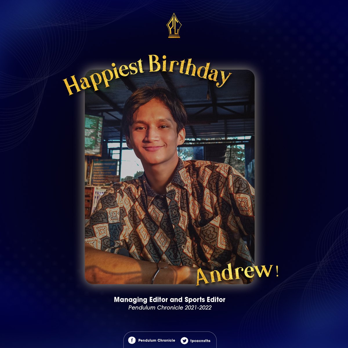 tpcacnsths's tweet photo. WISHING YOU THE HAPPIEST BIRTHDAY, ANDREW! 💙💛✨
See post here: https://t.co/DEARZ0B2JK
#AndrewDay
#PendulumChronicle https://t.co/Rq5RWqQAs6