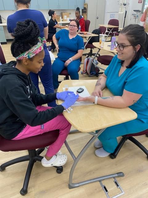 suwanneertc's tweet photo. RIVEROAK Practical Nursing collaborated with Patient Care Technician last week to assist PCT students in achieving their Dermal stick requirements.
#GrowYourFutureWithUs #GrowWithUs
#GetThereFL
#CTEWorks #PreparingaSkilledWorkforce #FLTechnicalColleges #FLTechColleges https://t.co/cqq2EknEib