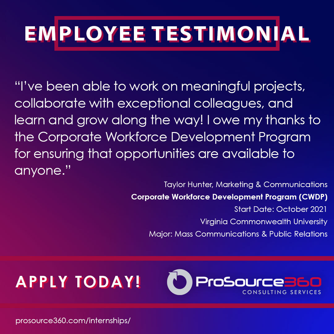ProSource360's tweet photo. Taylor Hunter shows that she is hardworking and dedicated to putting her education to great use as part of our team. 

She helps manage marketing and communications to help create a brand that we're proud of! https://t.co/dYHua6jqdQ