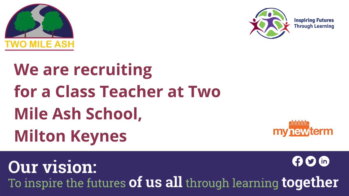 IFtL_MAT's tweet photo. Class Teacher vacancy @Twomileash
Follow the link for further information: https://t.co/wW0hfzyvRr
#teacherrolesmk #miltonkeynes #twomileash #teachingjob https://t.co/PyeEnh98yk