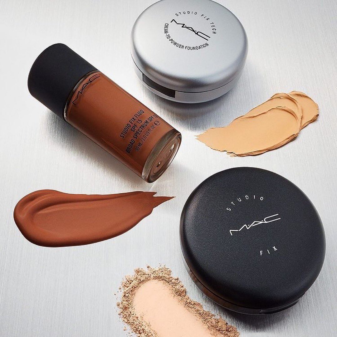 MACcosmeticsGh's tweet photo. 🖤Studio Fix Fluid SPF 15 is made to even out skin tone, hydrate and control shine.
🖤Studio Fix Tech Cream-To-Powder Foundation is made to moisturize skin and soften lines.
🖤Studio Fix Powder Plus Foundation is made to control oil and shine. https://t.co/K6nFi8sLcw