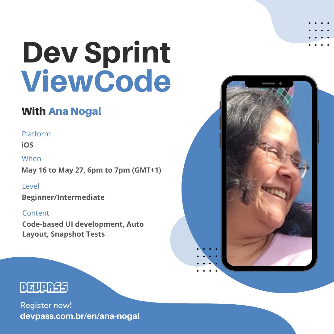 anainogal's tweet photo. Hey π! Come & join me on this new DevSprint on ViewCode. Here's a promo code for you: NOGAL15OFF #iOS #mentoring #iOSMentoring #junior #iOSdevJunior https://t.co/R6ZpS4T6CO