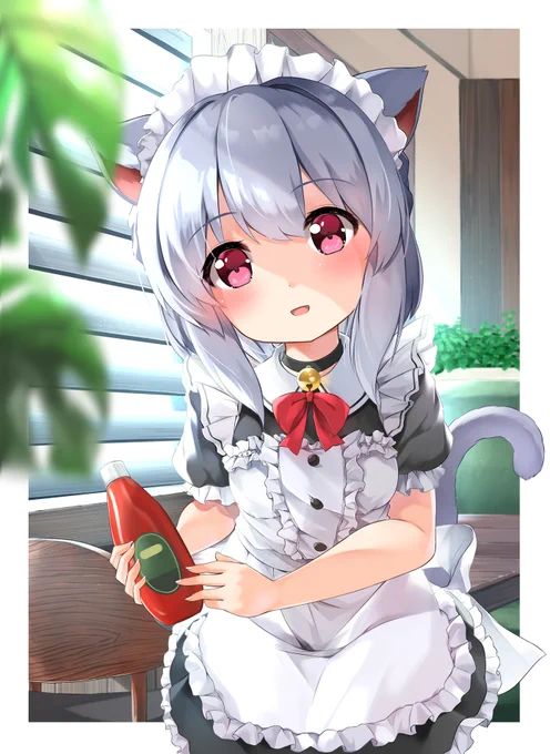 #メイドの日 
(過去絵)
メイドさん衣装は可愛いからまた描きたいですね…! 