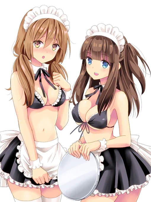 メイドの日らしいので再掲。水着メイド由真蛍。
 #メイドの日 