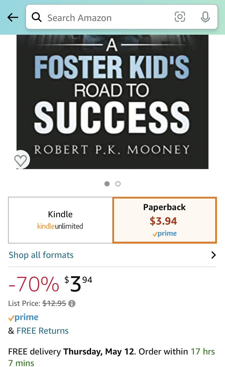 PKMooney1's tweet photo. Crazy Amazon sale. Want a story of hope and overcoming childhood and foster care related trauma? Can’t believe it is $3.94. #cheapbook #fostercare #writerslift #ShamelessSelfpromoTuesday https://t.co/wfUKh0GivH