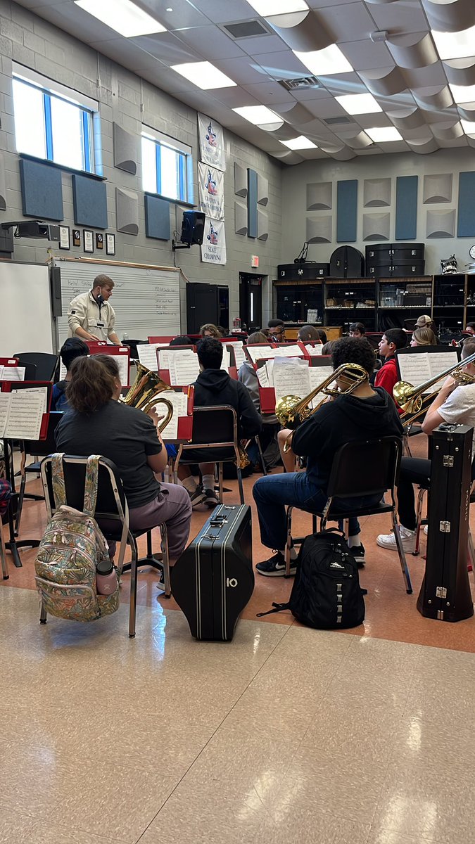 MOHS Symphonic Band rehearsing for Spring Band Concert 5/25.