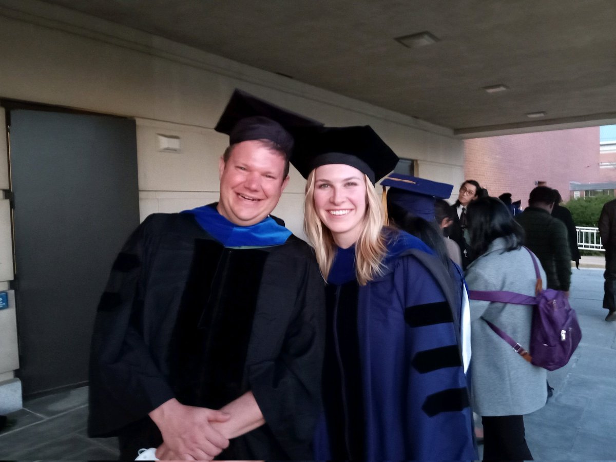 EG_Microbio's tweet photo. Happy to report @KlassenLab will not knock your poofy hat off during the hooding ceremony! https://t.co/tRdNG9dhK5