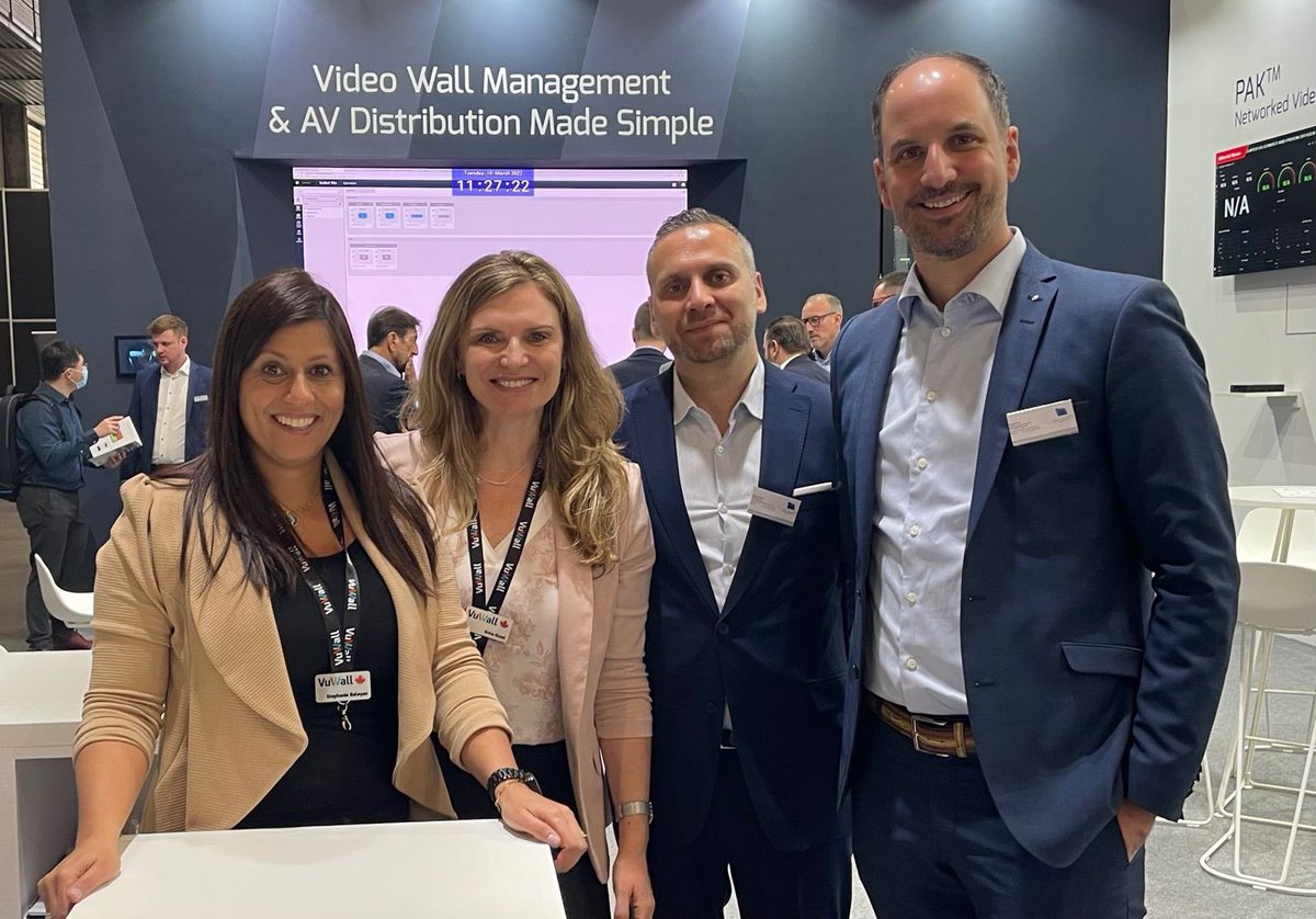 VuWall's tweet photo. #ise2022 is in full swing! Come see us booth 3R200. Get a coffee, a drink and a demo of our latest video wall management solutions and meet the team! #vuwall https://t.co/uc5eCFy8I7