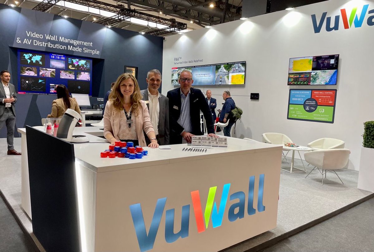 VuWall's tweet photo. #ise2022 is in full swing! Come see us booth 3R200. Get a coffee, a drink and a demo of our latest video wall management solutions and meet the team! #vuwall https://t.co/uc5eCFy8I7