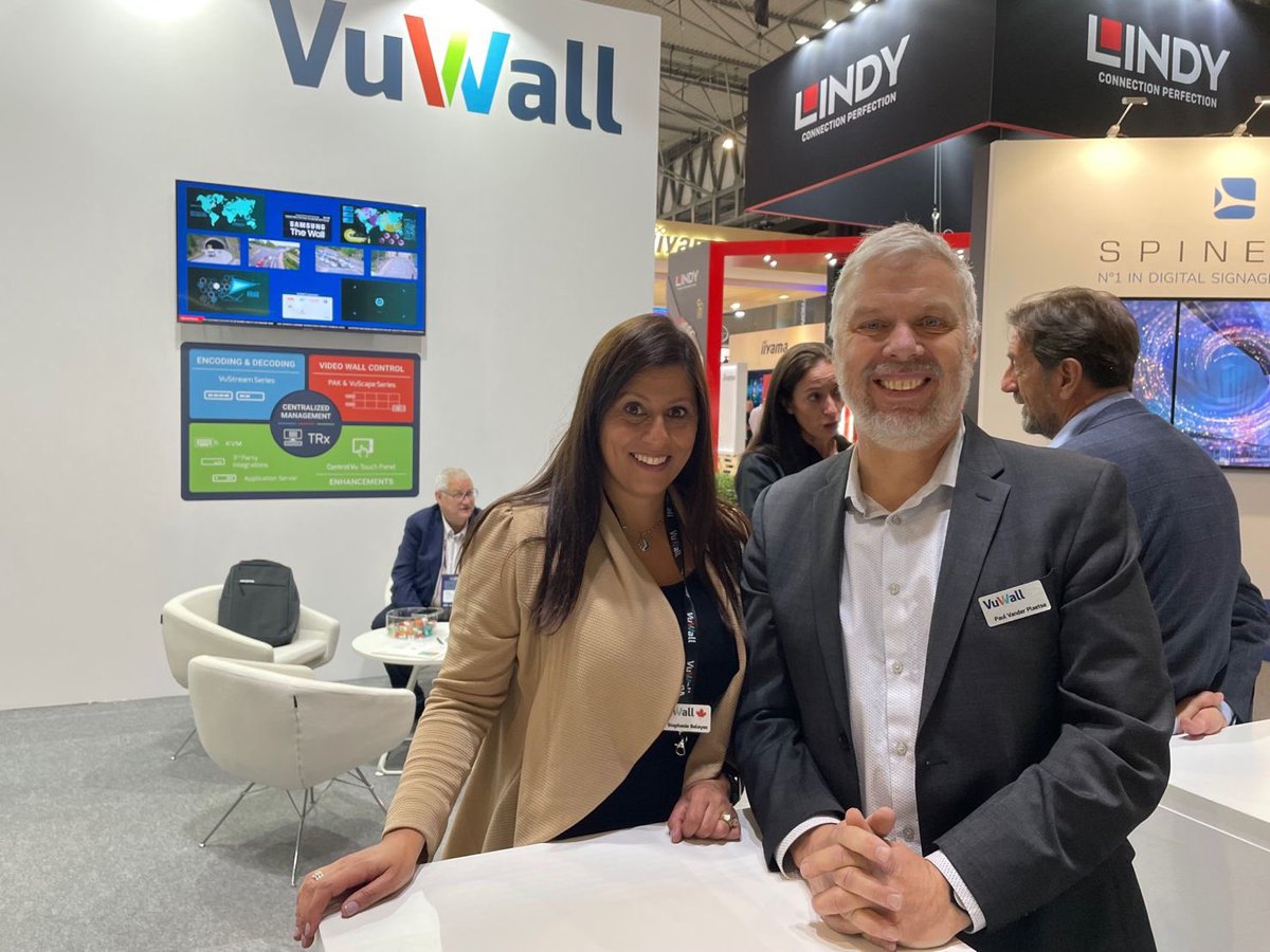 VuWall's tweet photo. #ise2022 is in full swing! Come see us booth 3R200. Get a coffee, a drink and a demo of our latest video wall management solutions and meet the team! #vuwall https://t.co/uc5eCFy8I7