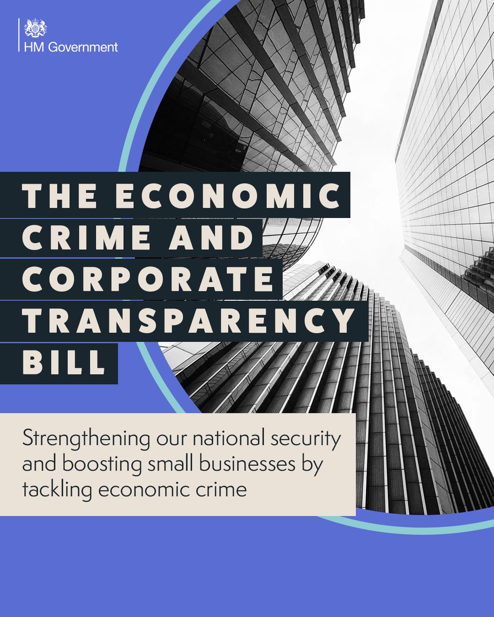 SciTechgovuk's tweet photo. The Economic Crime & Transparency Bill will boost @CompaniesHouse powers with stronger anti money-laundering rules so they can challenge dubious activity and stop secretive oligarchs hiding behind fraudulent companies in the UK.
More info:
https://t.co/ssYQp4h5Wp
#QueensSpeech https://t.co/u6ZiNv29tF