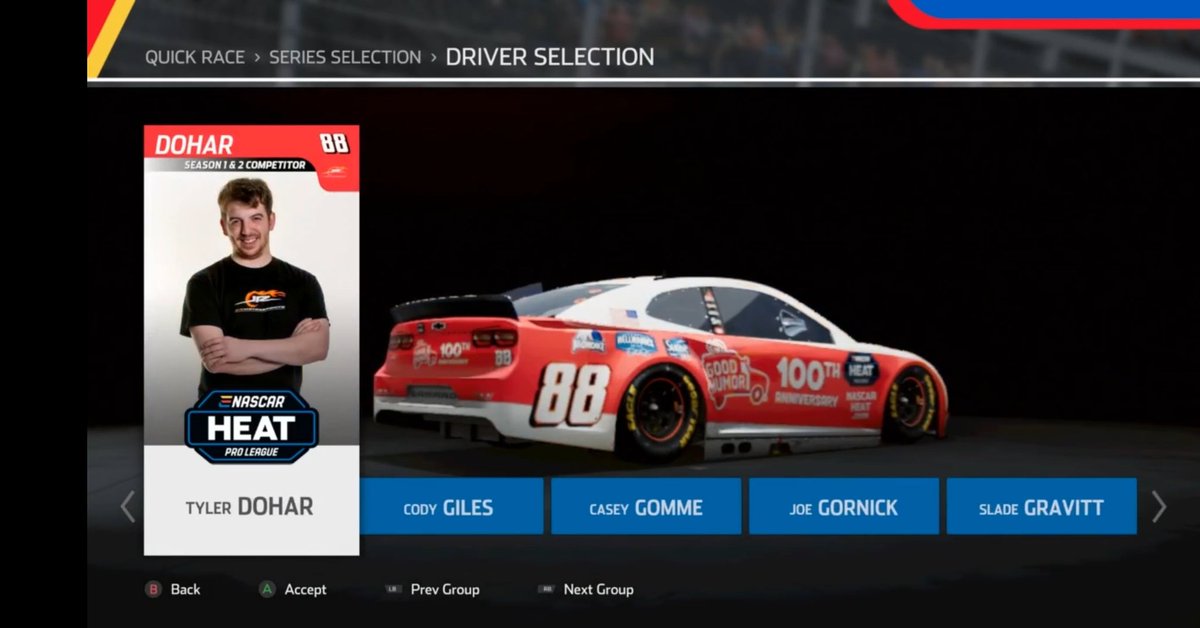 Still league racing on <a href="/NASCARHeat/">NASCAR Heat</a> 5? I want to reward YOU for your efforts! If you win a league race in my #88 <a href="/GoodHumor/">Good Humor</a> <a href="/JRMotorsports/">JR Motorsports</a>  Chevrolet you have a shot to win a JRM throwback shirt! Post the finishing order along with the league name and tag me (must be following me)