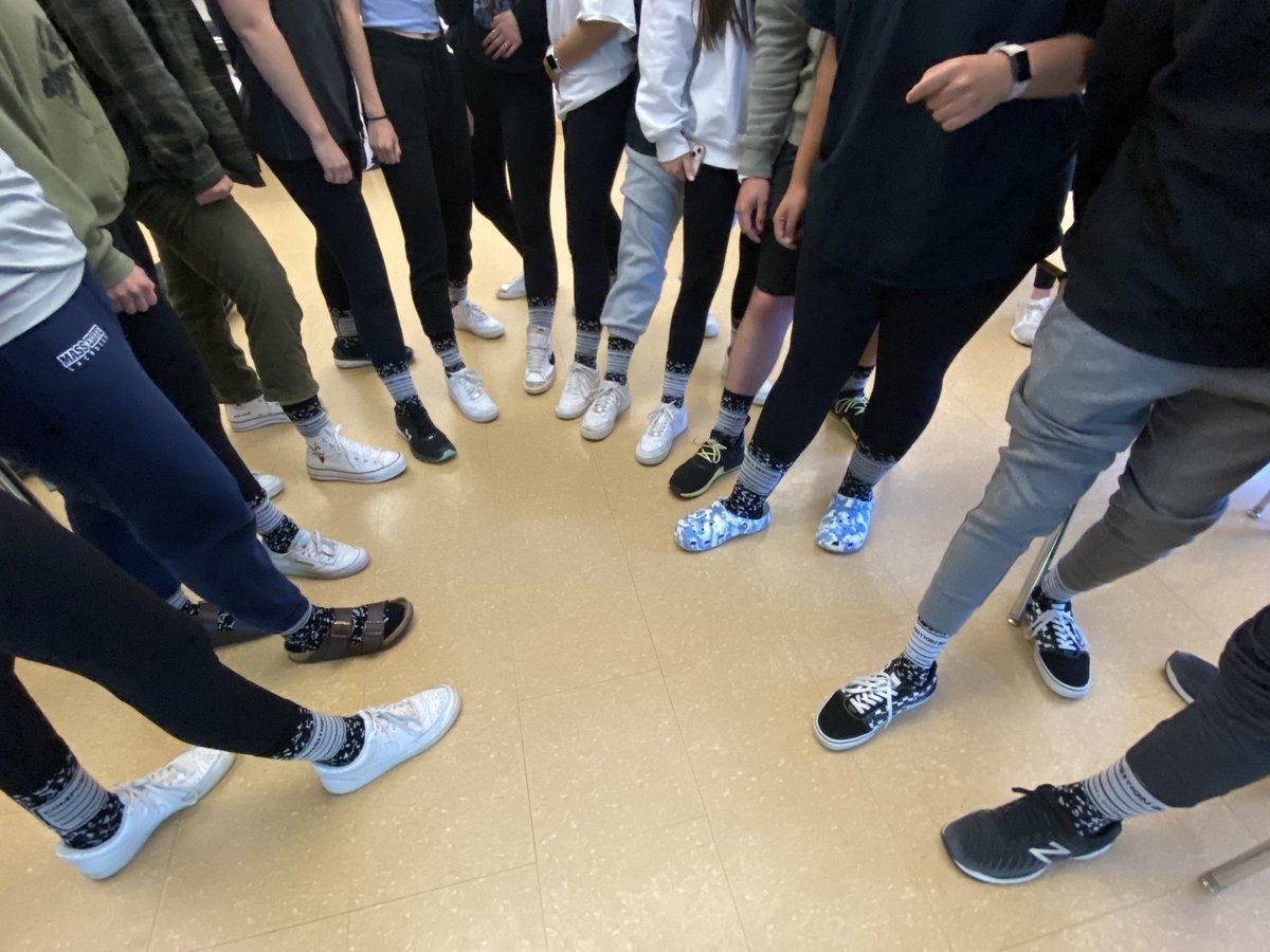 Good luck to my AP Lang. all stars as they take their exam today. They are rocking their composition themed spirit socks 📝✏️✍️📖🧦