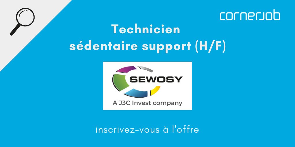 👨‍🔧 SEWOSY cherche  Technicien sédentaire support H/F à temps partiel. 
👉 loom.ly/aDYKp6E     ¡Bonne chance ! 🍀

#cornerjob #cornerjob_fr #travail #emploi #offresdemploi #poste #job #yournextjob #travailler #offredemploi #recrutement #rechercheemploi #techniciensupport