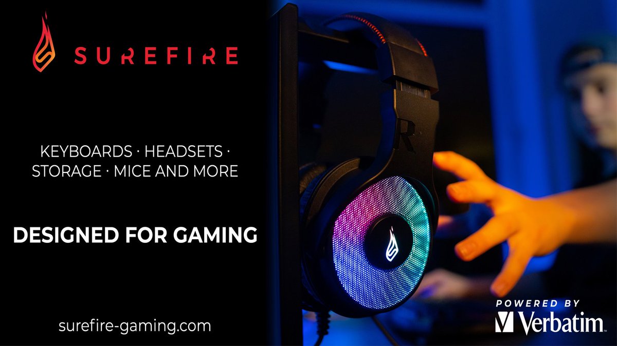 Introducing SureFire ...the specialist gaming brand owned by Verbatim GmbH providing peripherals for the gaming industry. The range includes external hard drives and SSDs, gaming mice and mice pads, headsets, hubs, and other gaming accessories.