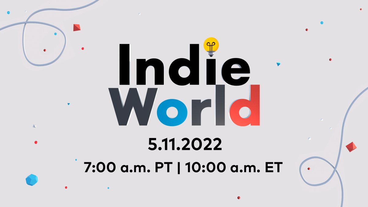 NintendoAmerica's tweet photo. Tune in May 11 at 7:00 a.m. PT for a new @IndieWorldNA Showcase featuring roughly 20 minutes of information on upcoming indie games headed to Nintendo Switch. #IndieWorld

Watch it live here tomorrow: https://t.co/OCOJhqYfD9 https://t.co/5nuNImMLB0
