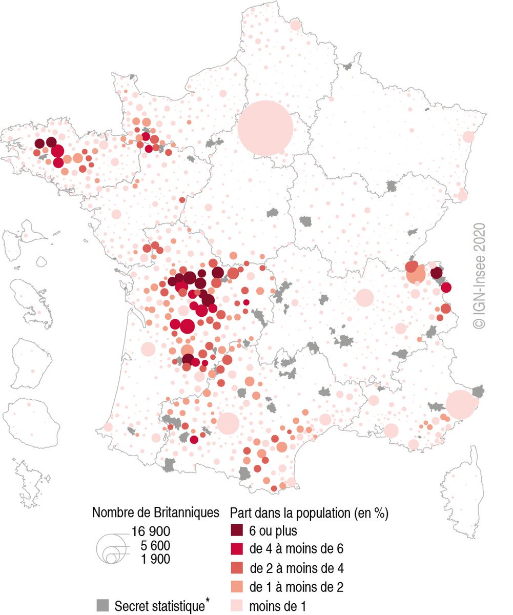 English possessions in 1154 vs the 1st round of the presidential election+ Where British citizens currently reside in France
