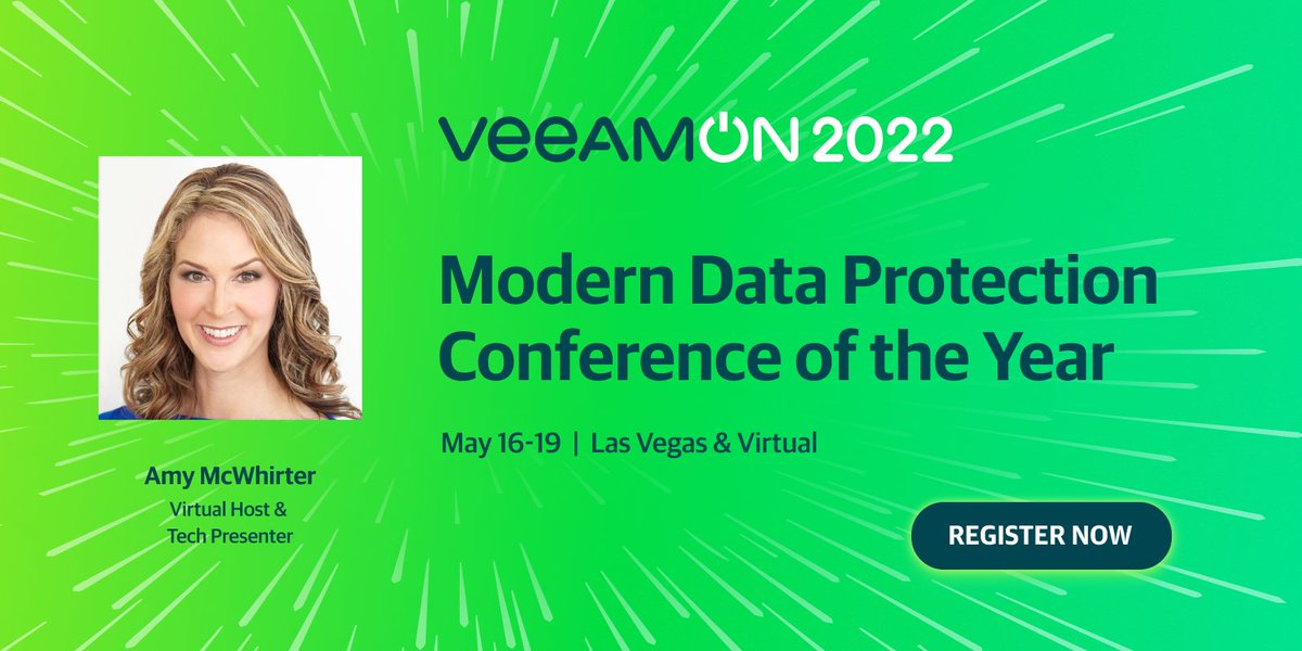 Join <a href="/presentingamy/">Amy McWhirter</a> at #VeeamON 2022 for an action-packed conference filled with inspiring keynotes, technical breakouts and more - With our virtual experience, you can join from anywhere in the world! Register now:  bddy.me/3vXzgqe