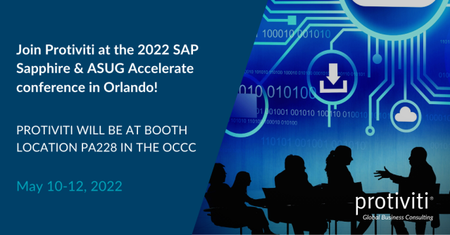 adwierling's tweet photo. Protiviti will be attending the 2022 SAP Sapphire &amp; ASUG Accelerate conference in Orlando! Protiviti will be at booth location PA228 in the OCCC and we can't wait to see you there! Sign-up now. https://t.co/5RRpYSKQ2C https://t.co/QPhuqyILYa