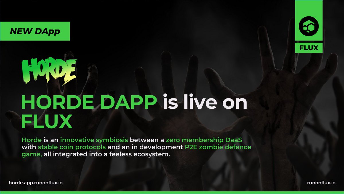 RunOnFlux's tweet photo. 📢 We are pleased to share #Horde is now running on our decentralized #web3 infrastructure. 

DApp: https://t.co/4ROwfYr0an

@HordeTweets $Horde #Flux https://t.co/wwgHkQUNcf