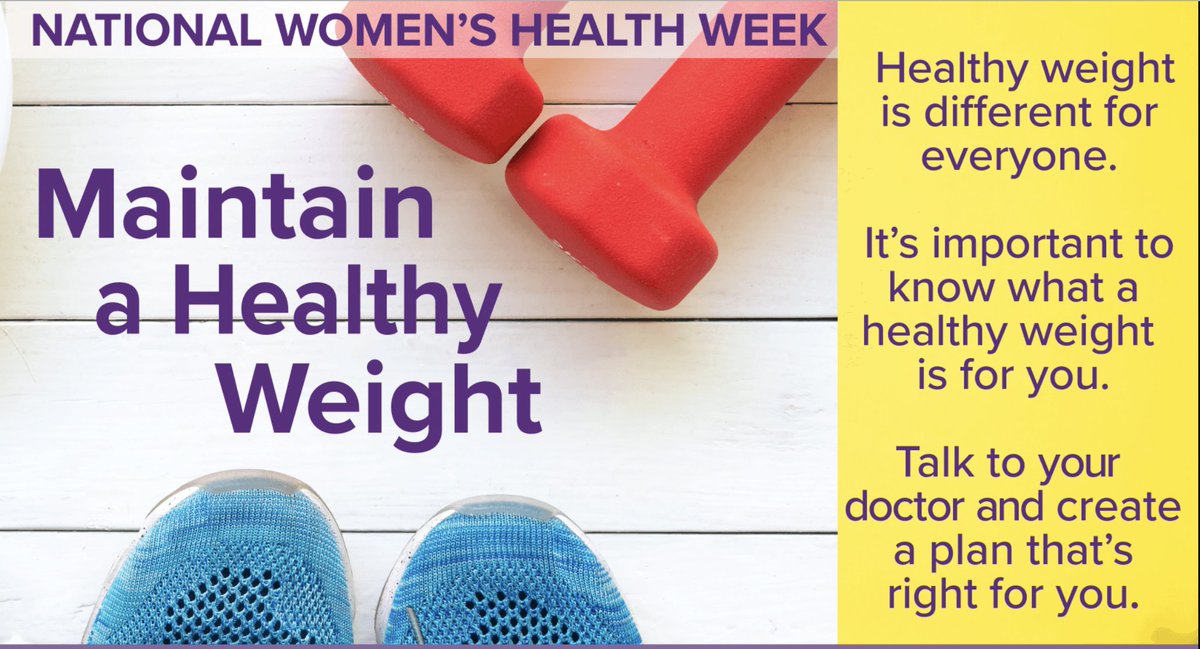 Maintaining a healthy weight is an important part of staying healthy. That number is different for everyone but it’s important to know what a #healthyweight is for you. Talk to your healthcare provider today. go.usa.gov/xvnz3 #NWHW