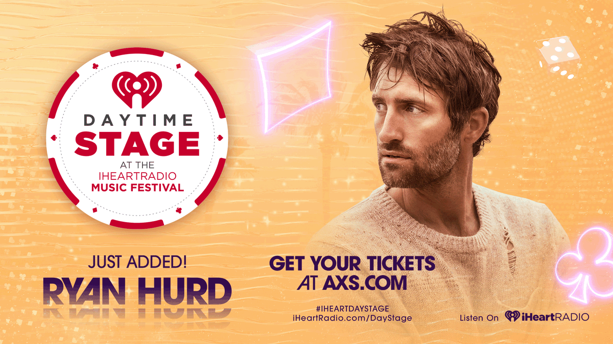 JUST ADDED! Ryan Hurd will both be hitting the <a href="/iHeartRadio/">iHeartRadio</a> Daytime Stage! Buy your tickets right now and we’ll see you in Vegas! #iHeartDayStage ihe.art/dMbq3TS