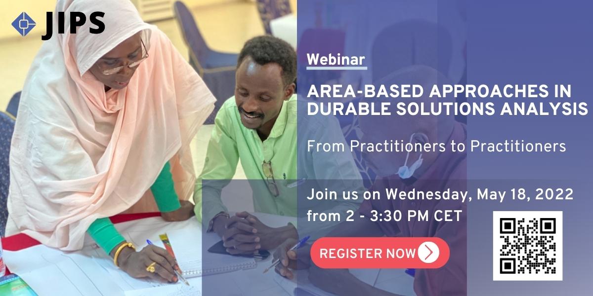 JIPS_profiling's tweet photo. Interested in #DurableSolutions analysis?

Join us for a learning exchange on area-based approaches! Practitioners from @IMPACT_init, @UNHABITAT &amp; @JIPS_profiling will draw on case studies from #Somalia, #Syria, #Afghanistan &amp; #Niger

Know more &amp; register: https://t.co/KEC3Fu9n2v https://t.co/hfTCPO1ALu