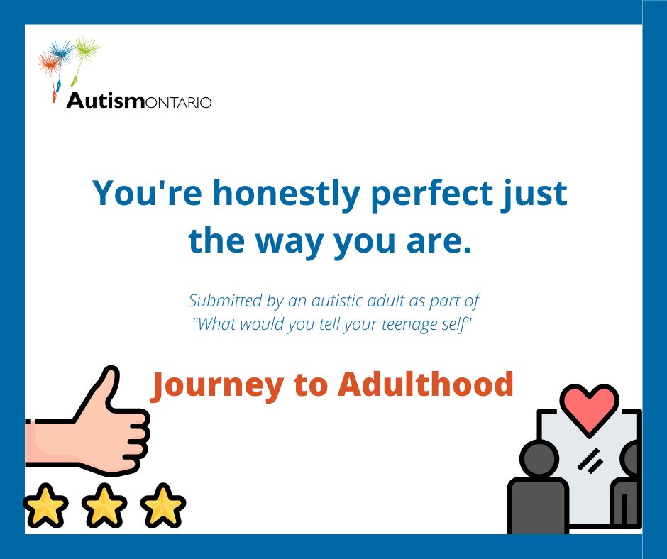 AutismONT's tweet photo. The journey from youth to adult can be a challenge. Autism Ontario has resources to help you as you navigate this transition. For more information on Autism Ontario’s Journey to Adulthood supports, please see:  https://t.co/NvdKPHAhCS https://t.co/VvuPxkDKKX