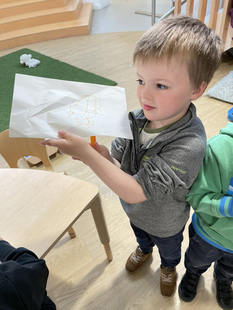 ERCMaidenhillNC's tweet photo. These children were eager to make their own drawings of Lapin and his friends. S- “I want Tania to see my drawing”  #EYCP_scilt @EastRenLangs @lapintaniaLPM https://t.co/toIgwg1rWI