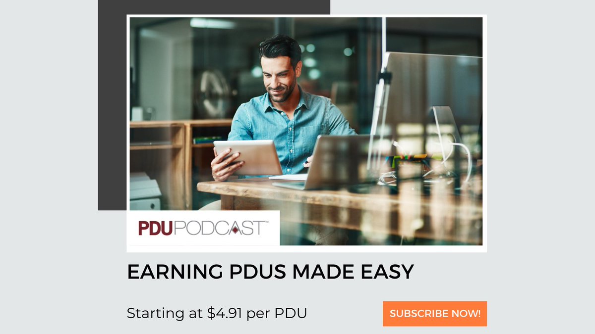 corneliusficht's tweet photo. If you are PMI certified and looking for an easy and automatic way to earn PDUs, then, The PDU Podcast is for you.
Subscribe now and pay just $4.91 per PDU!
https://t.co/9K0Zz90znd
#earnPDUs #projectmanagement https://t.co/3vVADRnHKG