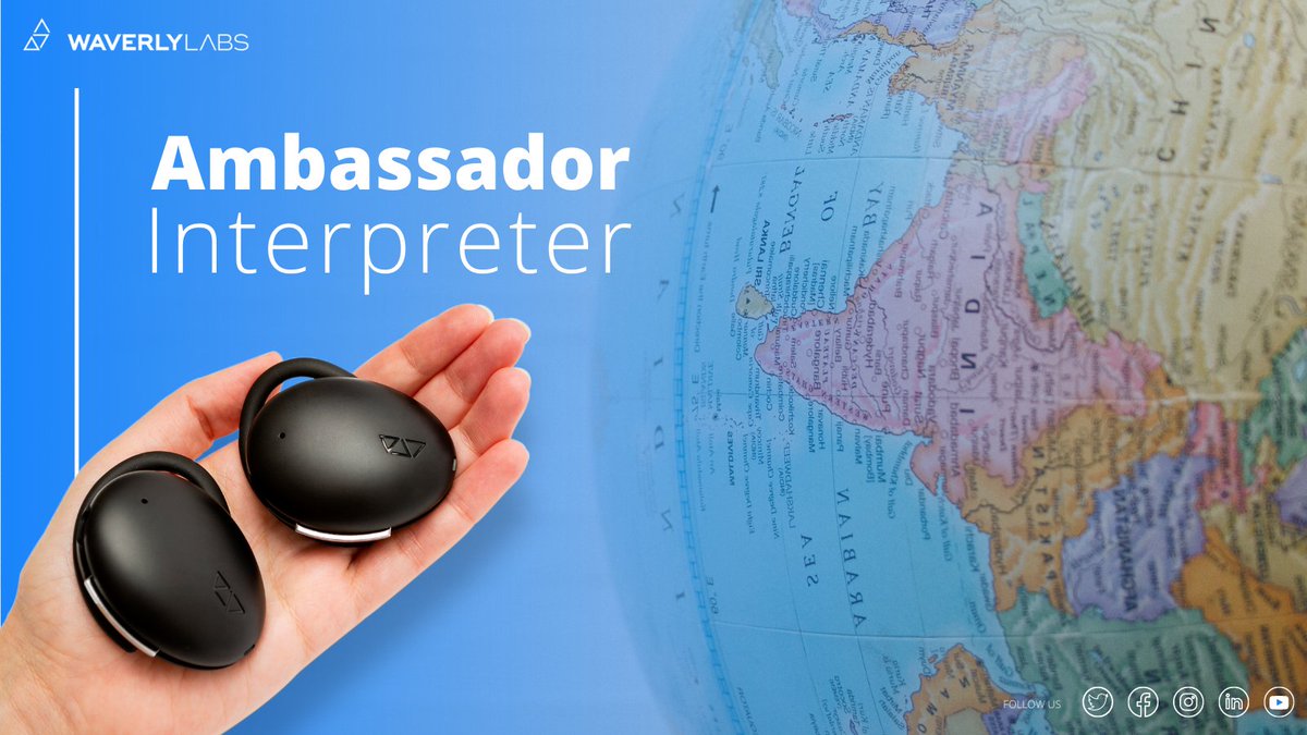 waverlylabsinc's tweet photo. Can you imagine a world free from language barriers?
The Ambassador Interpreter acts as your personal translator, enabling smooth conversations with anyone, anytime and anywhere on the globe.
To Shop: https://t.co/ILBNV9neuZ
#TodaysTechnology
#InternationalBusiness https://t.co/v7GIF6onyv