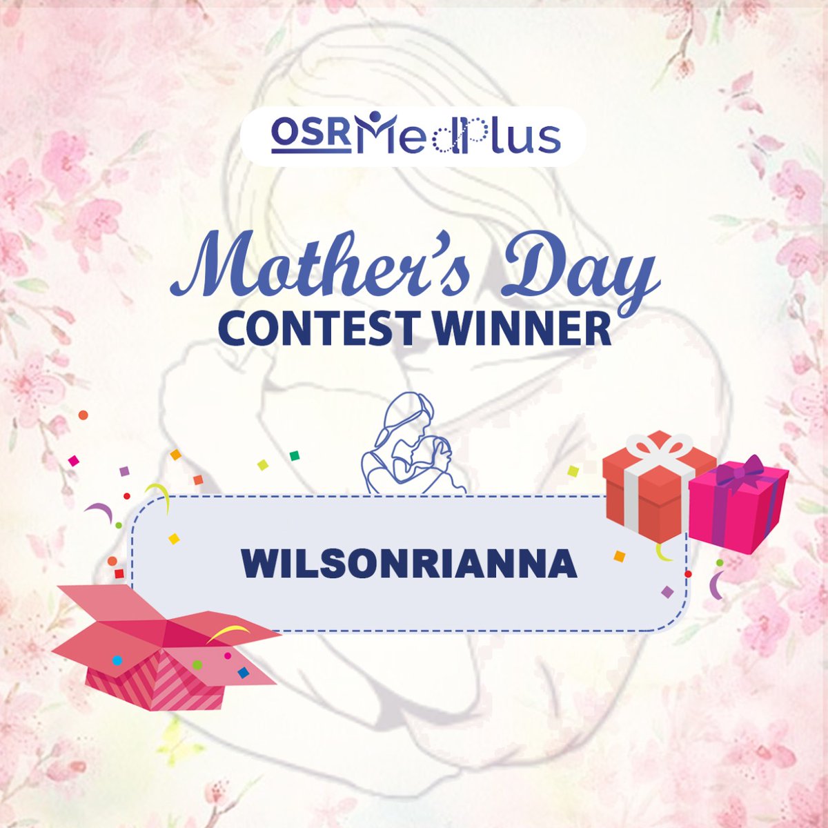 Osrmedplus's tweet photo. #contestwinnerannouncemnet 🎁🥳

A very warm and hearty #Congratulations to the #Winner of the #MothersDay Contest. 😃

#osrmedplus #contestwinner #motherdaycontest #contest #competition #osrmedpluscontest2022 #announcements #win #giveaway #contestgiveaway #contest #contestgram https://t.co/74yc76dHzo