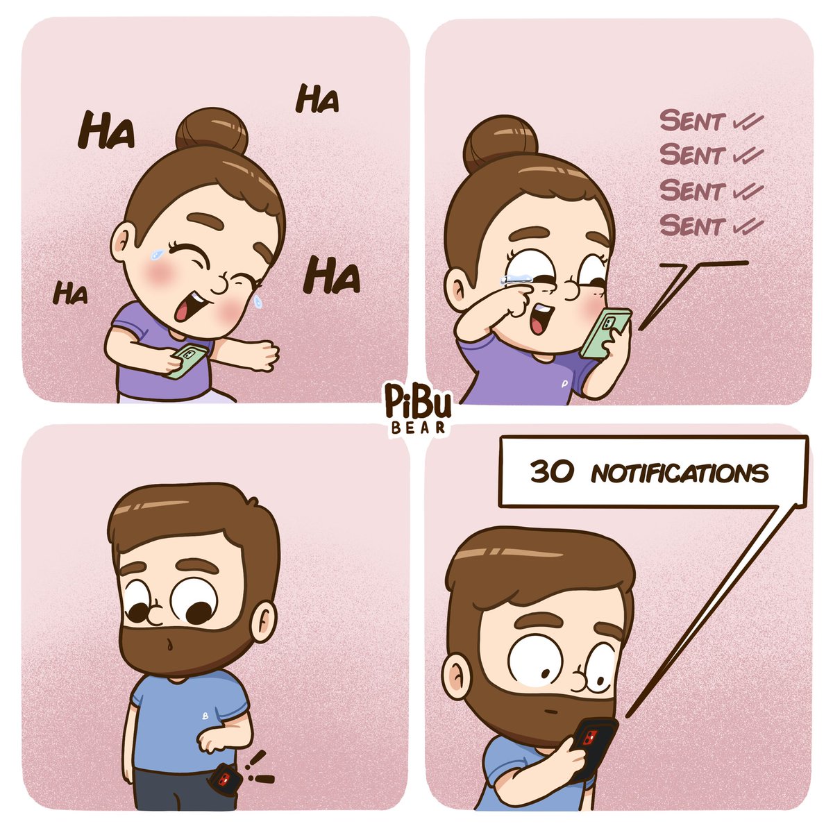 Pi got a little exited with memes and funny videos 😅 #pibubear, image size:1200x1200