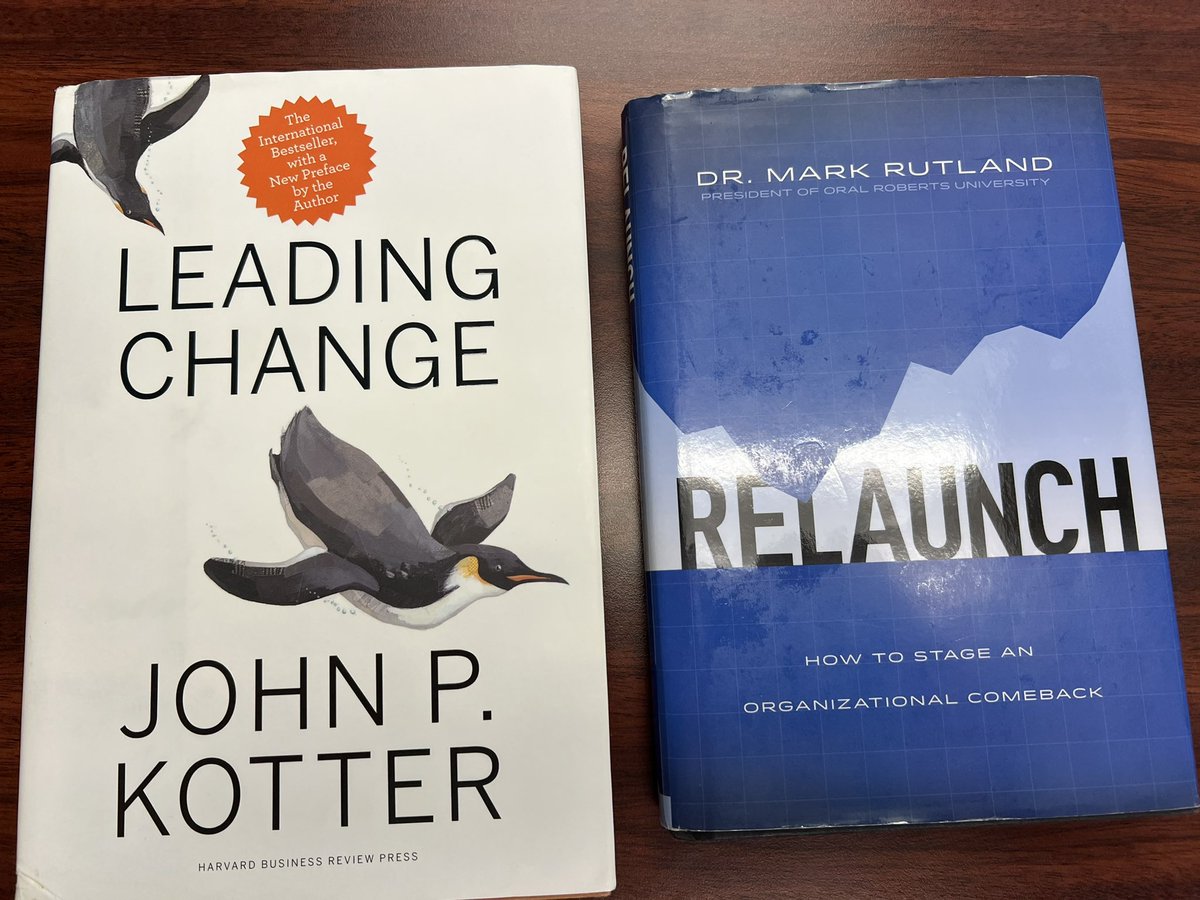KirkBall's tweet photo. These are the two best Change Management books I’ve ever read. Re-reading them as I prepare to make some strategic shifts in my company. Thank you @JohnPKotter &amp; @DrMarkRutland! https://t.co/oOkePI1ZdA